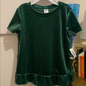 Toddler girls 3T Soft green shirt w/ ruffle bottom